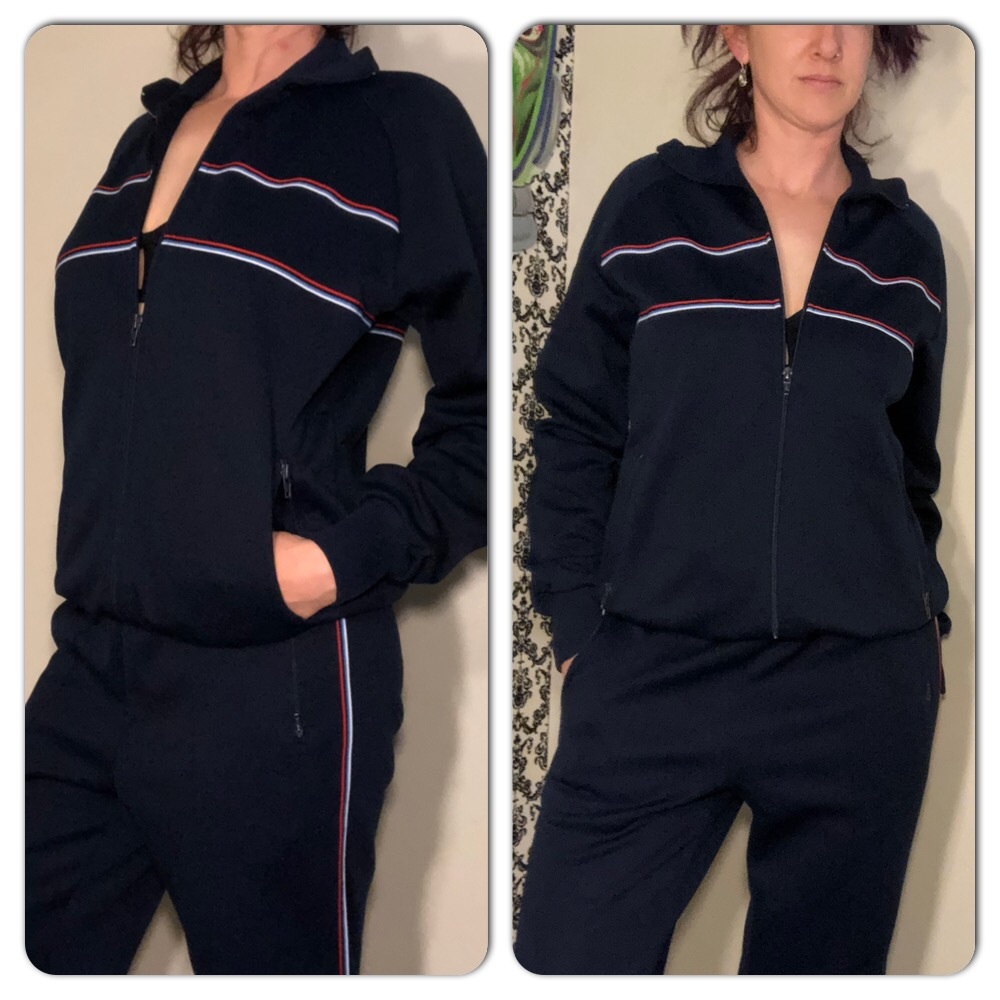 Vtg Sports Scene Track Suit Jacket & pants